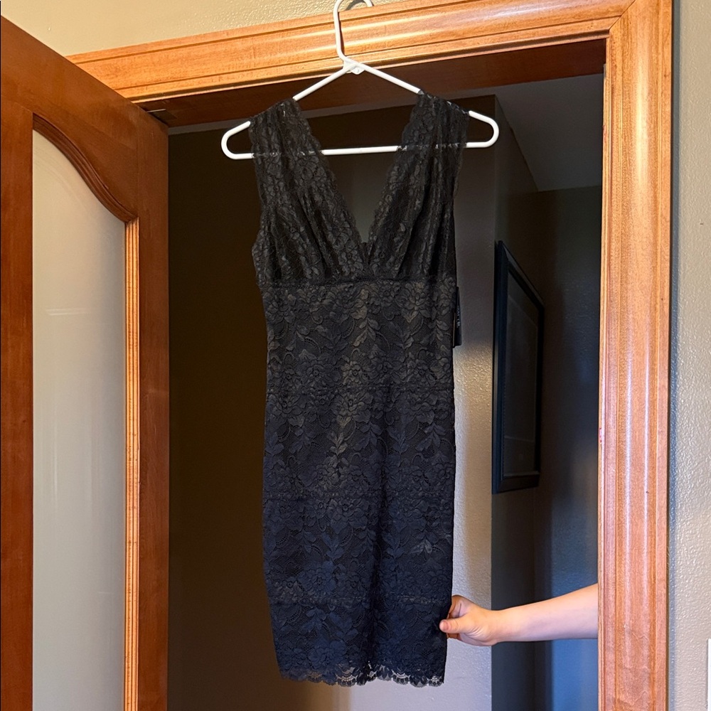 Guess Black Lace Midi Dress